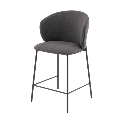 Стул полубарный Блейз велюр серый, каркас серый