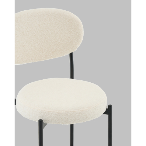 Стул полубарный Бриф DD букле молочный