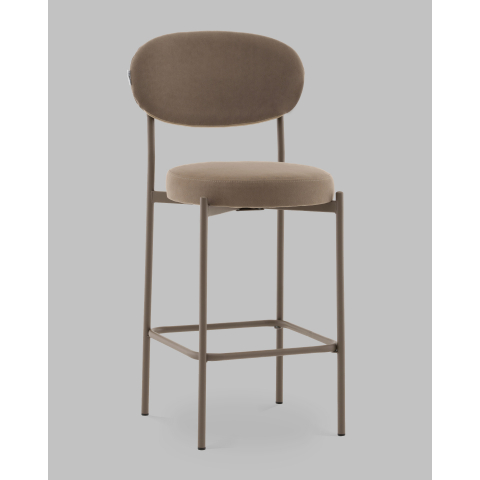 Стул Полубарный Бриф DD велюр капучино каркас капучино муар