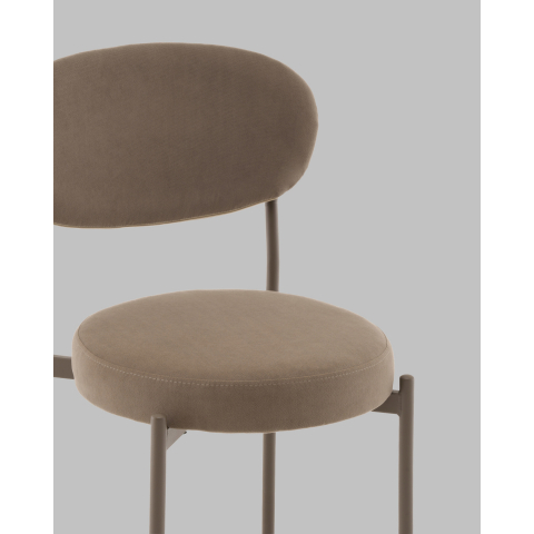 Стул Полубарный Бриф DD велюр капучино каркас капучино муар