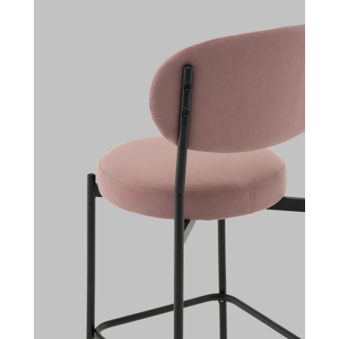 Стул Полубарный Бриф DD велюр пыльно-розовый