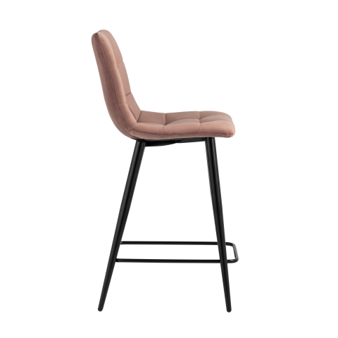 Стул полубарный Джанго велюр пыльно-розовый высота сиденья 60 см