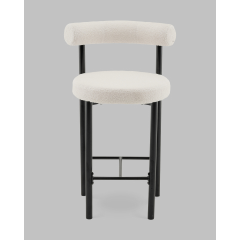 Стул полубарный Флорео букле молочный