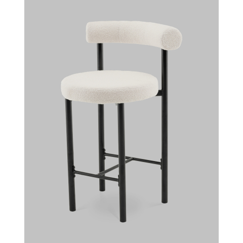 Стул полубарный Флорео букле молочный