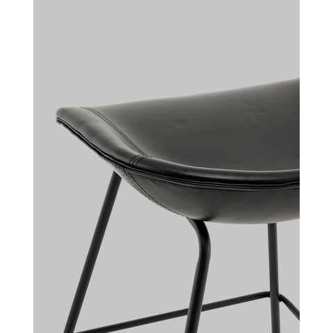 Стул полубарный Фуриоса экокожа чёрный