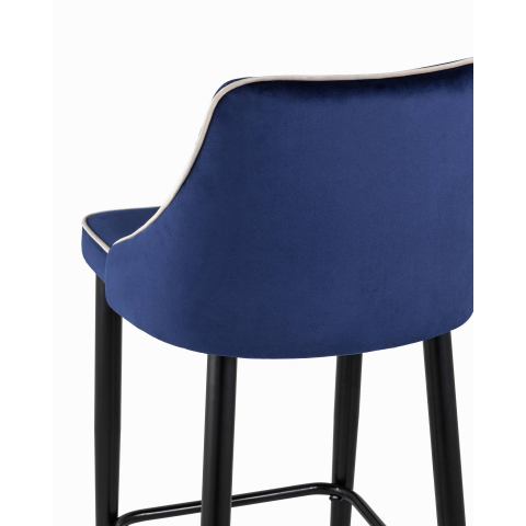 Стул полубарный Коби велюр синий