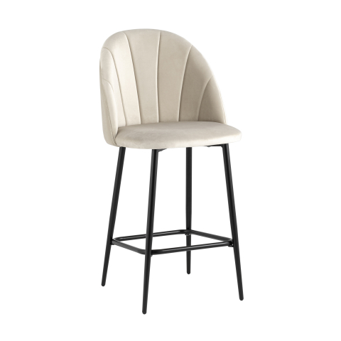 Стул полубарный Логан велюр бежевый