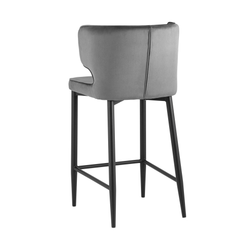 Стул полубарный Матео велюр серый
