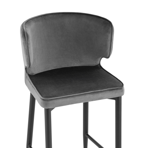 Стул полубарный Матео велюр серый