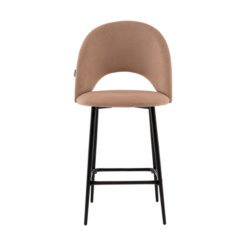 Стул полубарный Меган велюр бежевый