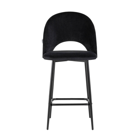 Стул полубарный Меган велюр черный
