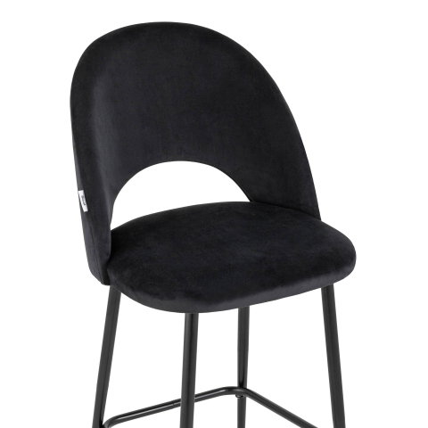 Стул полубарный Меган велюр черный