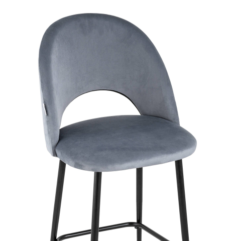 Стул полубарный Меган велюр серый