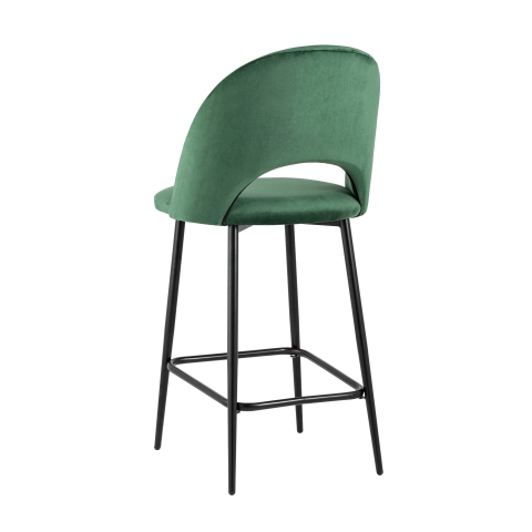 Стул полубарный Меган велюр зеленый