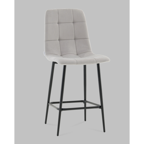 Стул полубарный Одди велюр светло-серый