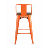 Стул полубарный TOLIX WOOD со спинкой оранжевый глянцевый