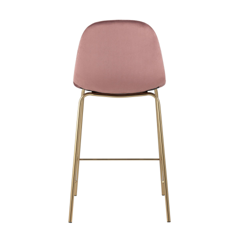 Стул полубарный Валенсия велюр розовый золотые ножки