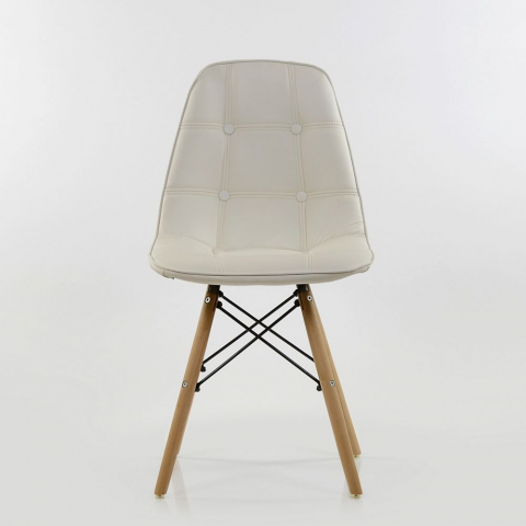 Мягкий стул Eames Soft белый экокожа