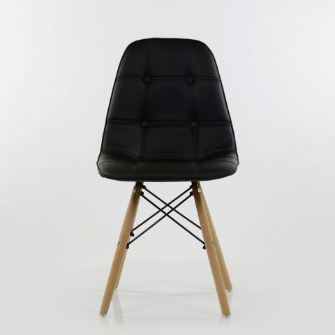 Мягкий стул Eames Soft черный экокожа