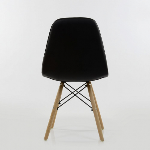 Мягкий стул Eames Soft черный экокожа