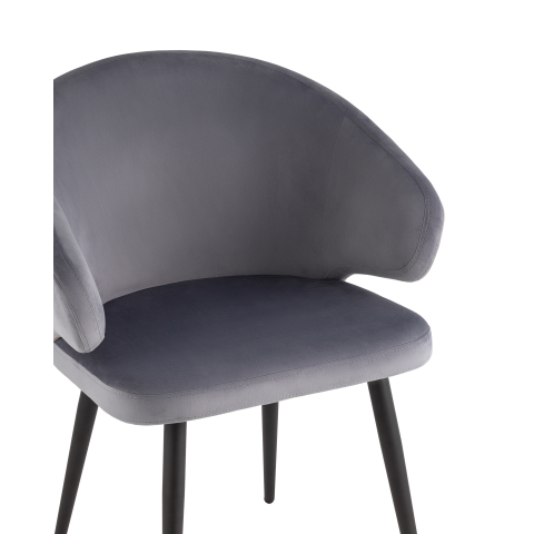 Стул с подлокотниками Codo велюр серый