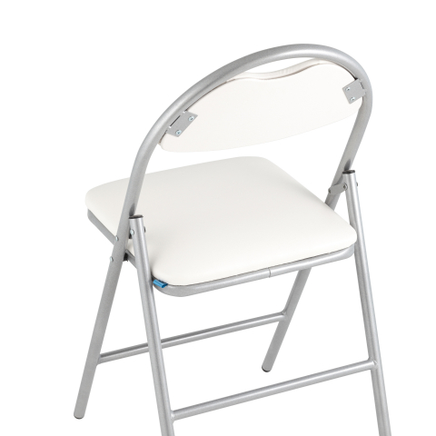Стул складной Hagen экокожа белый каркас металлик