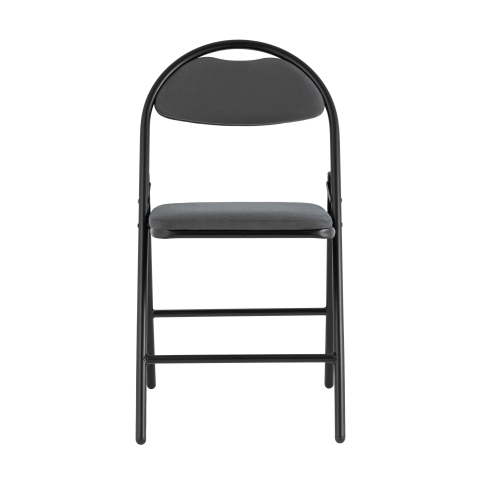 Стул складной Hagen велюр тёмно-серый каркас черный