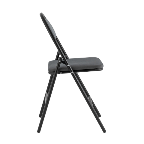 Стул складной Hagen велюр тёмно-серый каркас черный