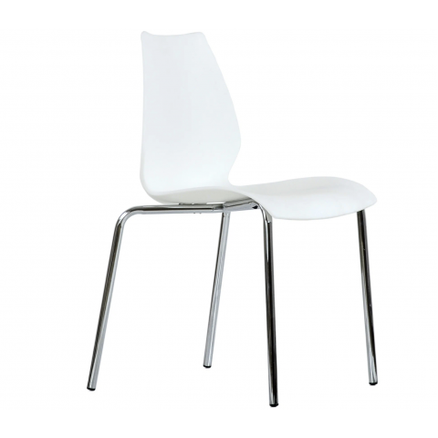 Стул СМН-234 Лила хром металл, стопируемый, белый
