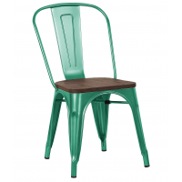 Стул Tolix аквамарин сиденье дерево