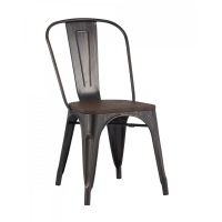 Стул Tolix style wood черный патина золото