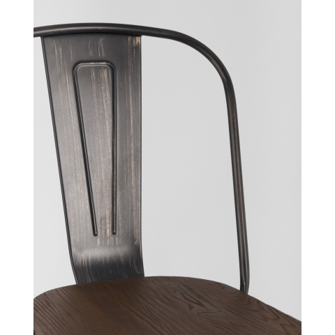 Стул Tolix style wood черный патина золото