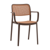 Стул Yona пластиковый с подлокотниками коричневый