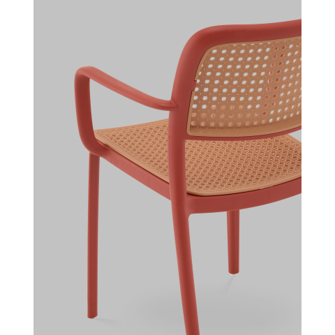 Стул Yona пластиковый с подлокотниками красный