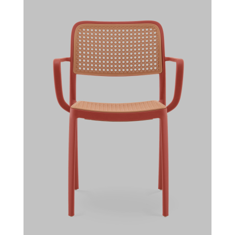 Стул Yona пластиковый с подлокотниками красный