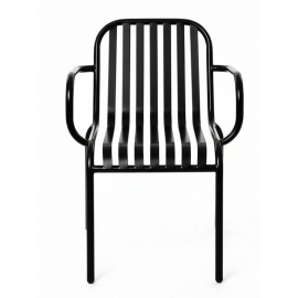 Металлический стул Позитано с подлокотниками черный