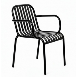 Металлический стул Позитано с подлокотниками черный