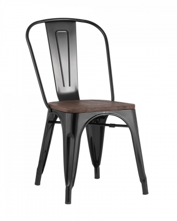 Стул Tolix wood черный глянец