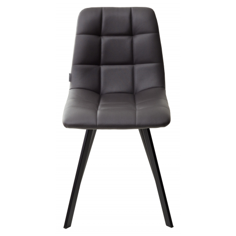 Стул CHILLI SQUARE HK017-11 экокожа темно-серый / черный каркас
